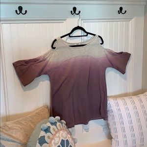 Lavender Ombré flowy shirt w/ sleeve detail